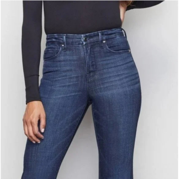 GOOD AMERICAN NWT Good Flare Jean in Blue025 // 00 - Picture 3 of 11
